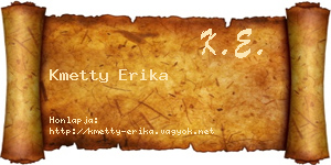 Kmetty Erika névjegykártya