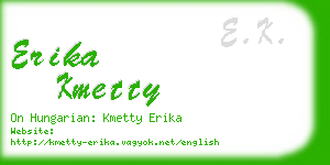 erika kmetty business card